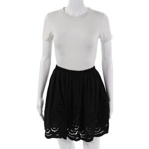 Silvian Heach Women A-Line Mini Skirt Black Knee Length Polyester Size M